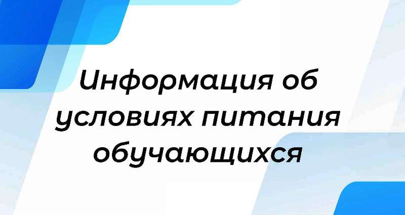 Информация об условиях питания обучающихся.
